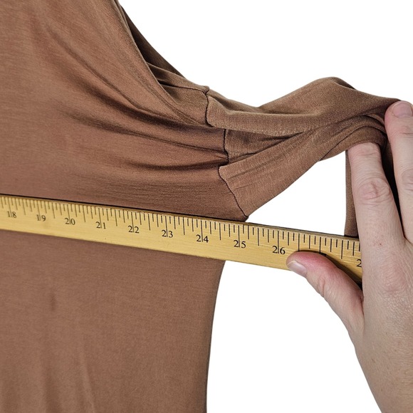 Paper Label Womens Long-Sleeve Lightweight Top Brown Boat Neck‎ M Soft Drapey - Picture 6 of 8